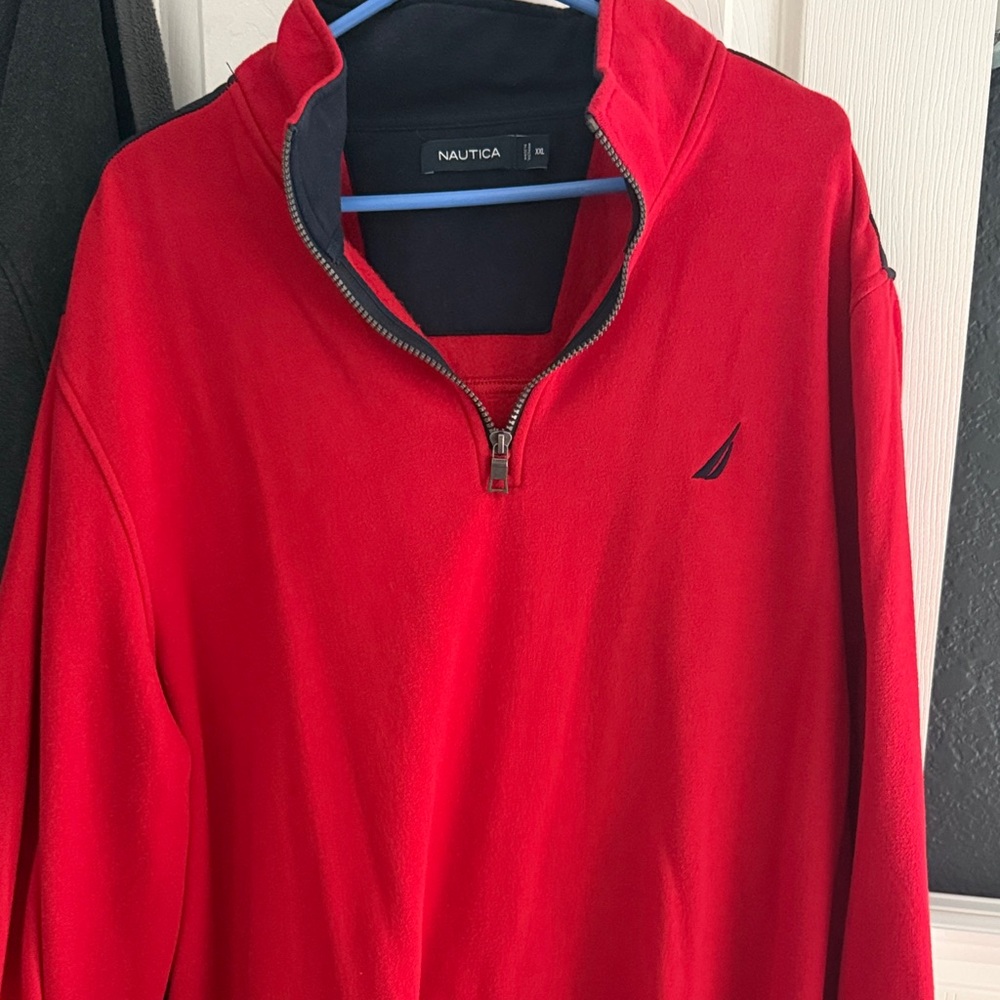 Nautica Red and Black Sweater